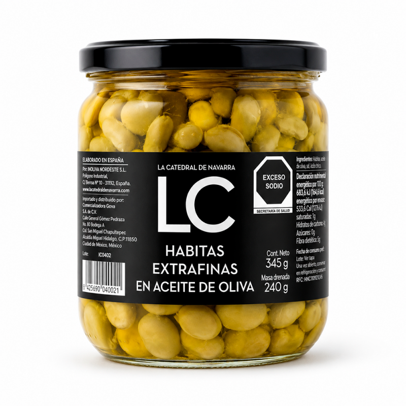 Habitas Baby Extrafinas en Aceite de Oliva, 345g