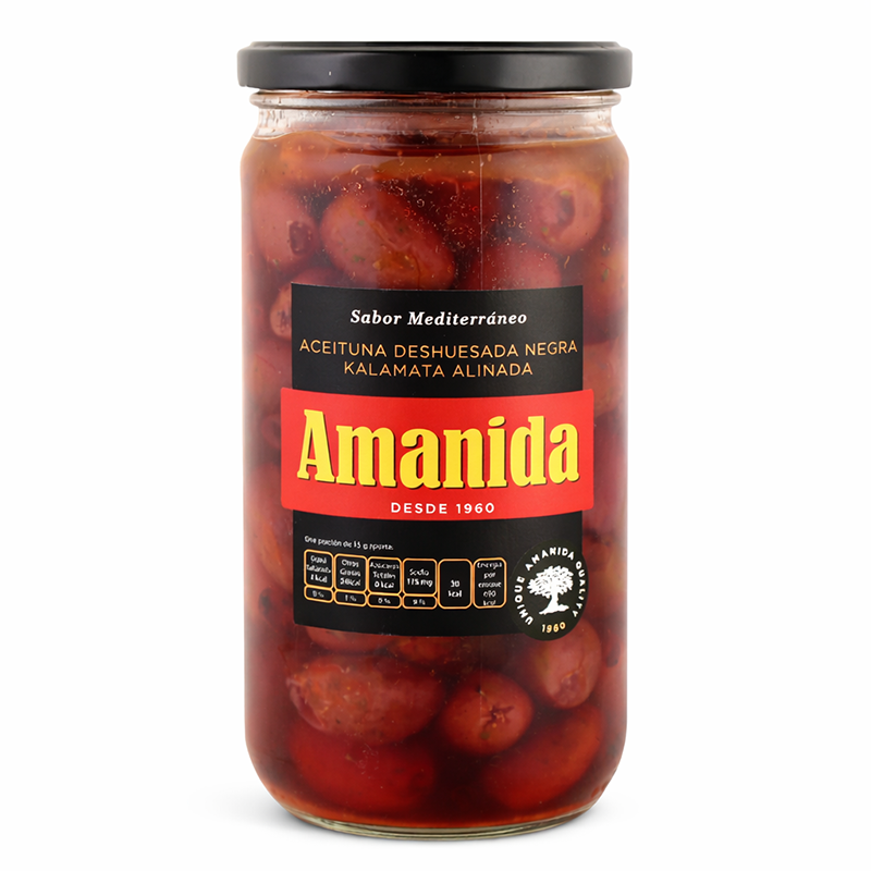 Aceitunas Negras Kalamata Amanida Sin Hueso, 660g
