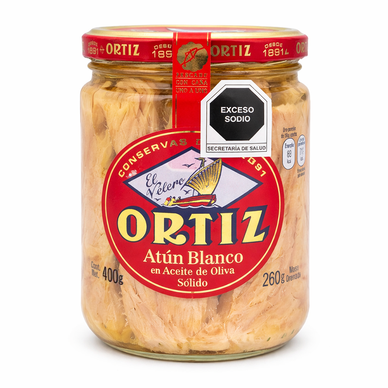 Atún Blanco en Aceite de Oliva Ortiz, 400g
