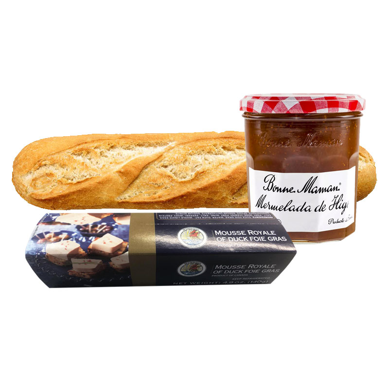 Paquete Mousse de Foie Gras de Pato Petrossian & Baguette