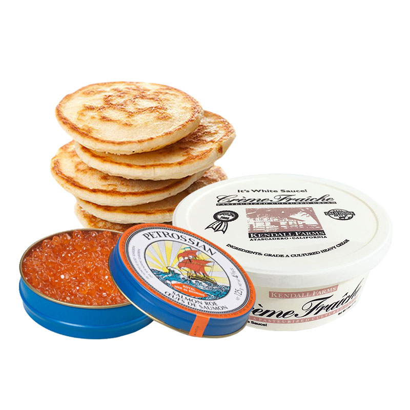 Paquete Hueva de Salmón, Blinis & Crème Fraiche
