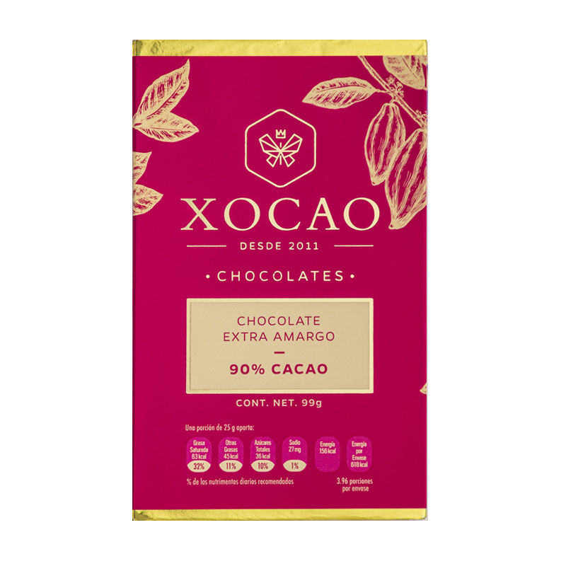 Barra de Chocolate Extra Amargo, 99g Ingredienta
