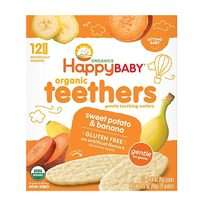 Happy Baby Obleas Suaves Orgánicas Camote y Plátano, 48g