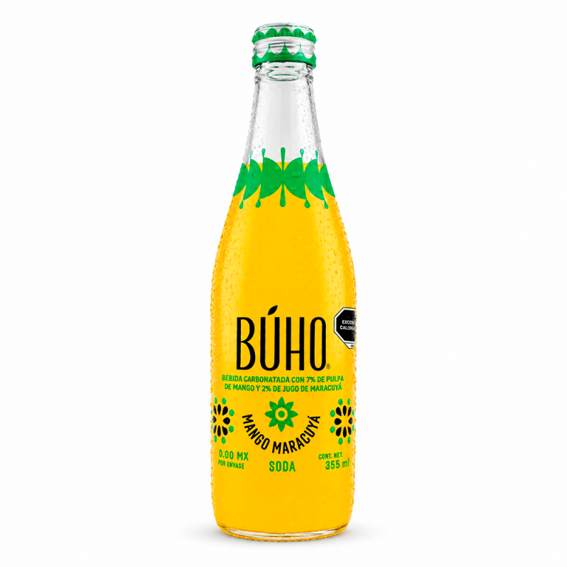 Búho Soda Mango Maracuyá, 355 ml