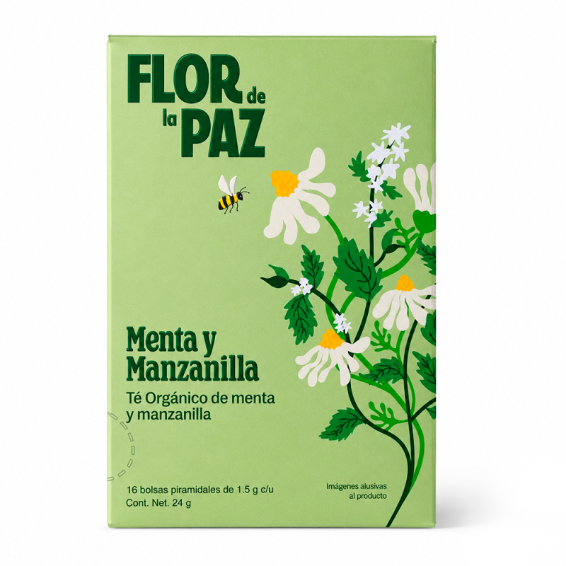 Infusión Te Herbal Manzanilla Menta Flor de la Paz
