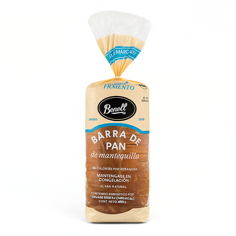 Pan Barra de Mantequilla Benell, 570g