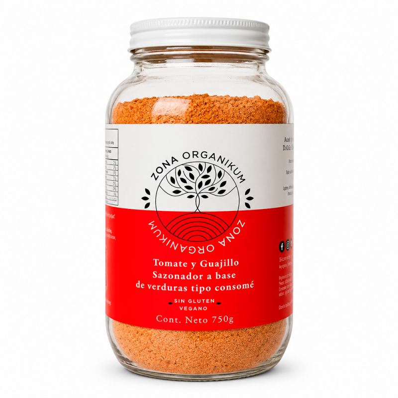 Consomé Vegano de Tomate y Guajillo sin Gluten, 750g
