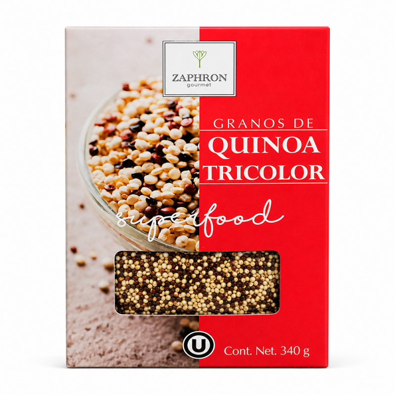 Granos de Quinoa Tricolor sin Gluten, 340g