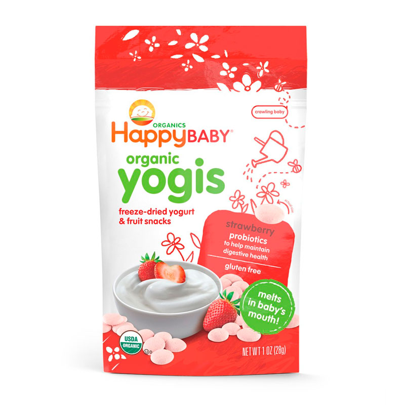 Happy Baby Yogis Snack de Fresa y Yogurt, 28g