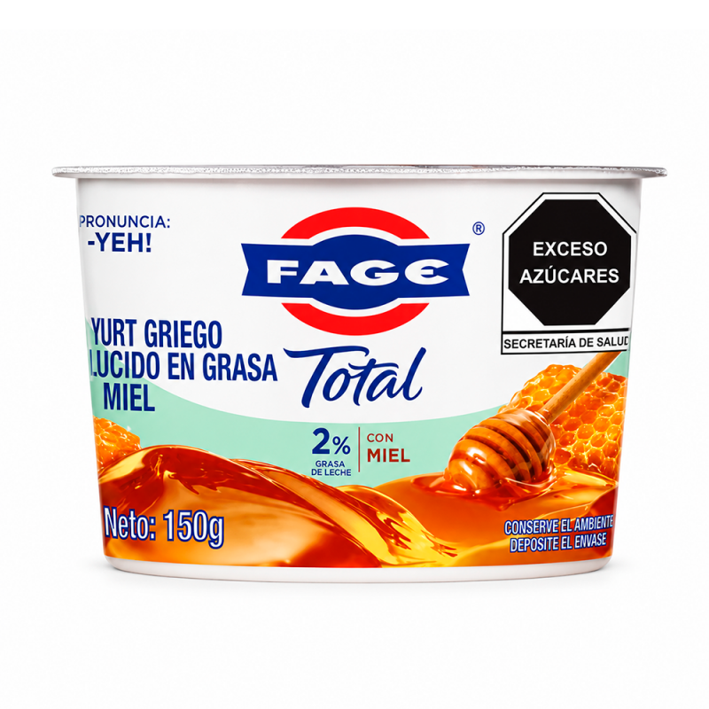 Yogurt Griego con Miel 2% Grasa, 150g