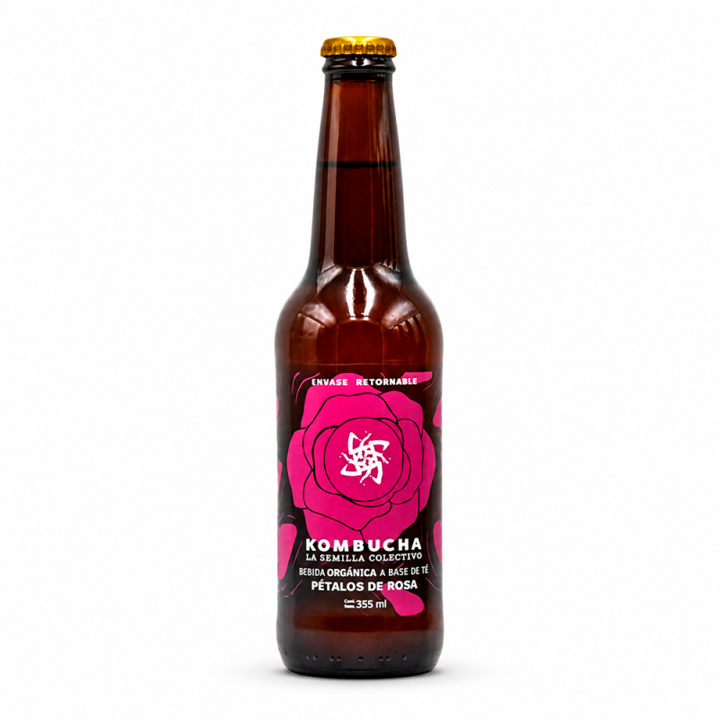 Kombucha de Pétalos de Rosa, 355ml