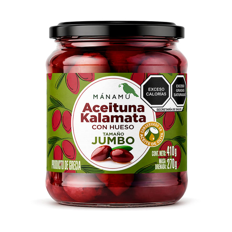 Aceitunas Kalamata Jumbo con hueso, 410g