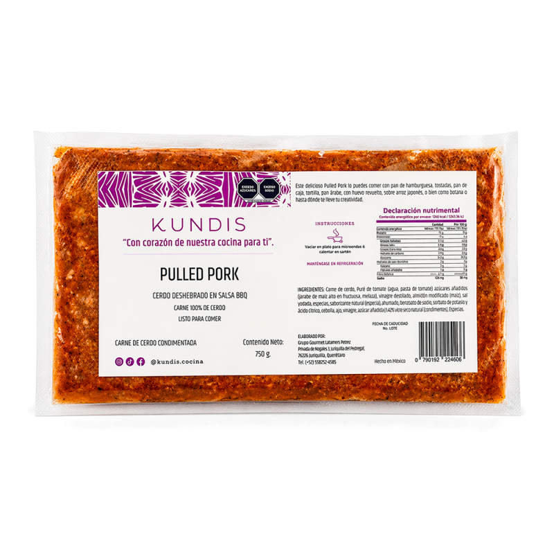 Pulled Pork en salsa BBQ, 750g