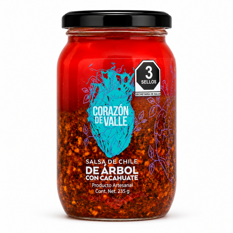 Salsa Chile de Árbol con Cacahuate, 235g