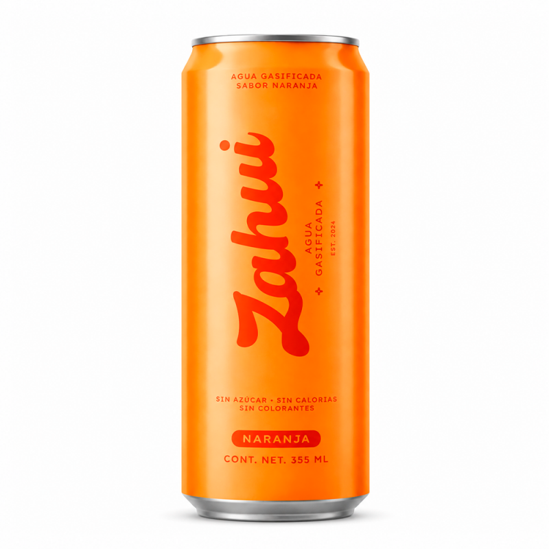 Agua Gasificada Zahui Naranja, 355 ml
