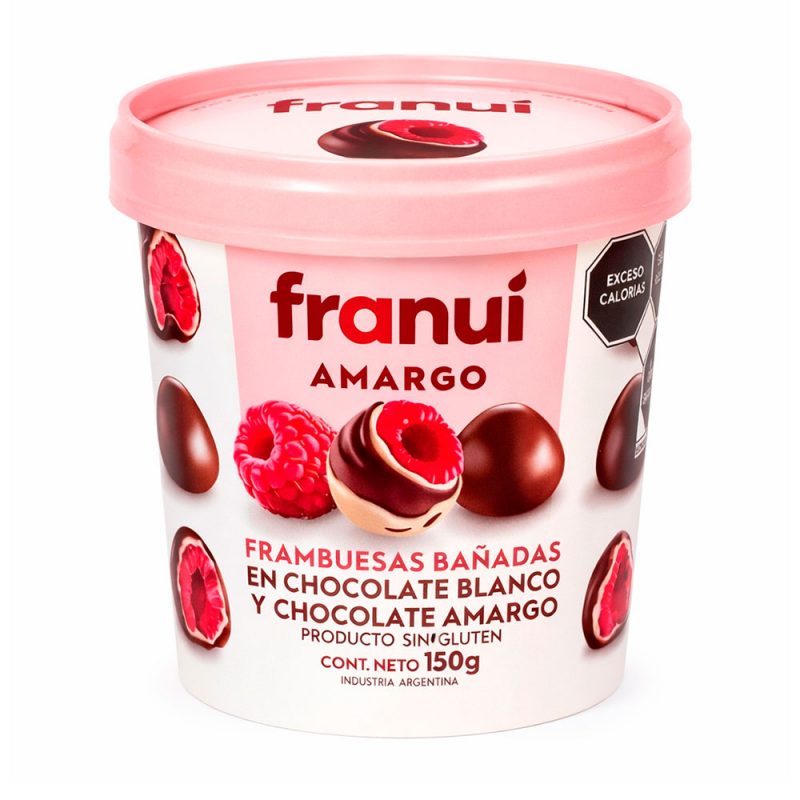 Frambuesas Congeladas Cubiertas con Chocolate Amargo, 150g