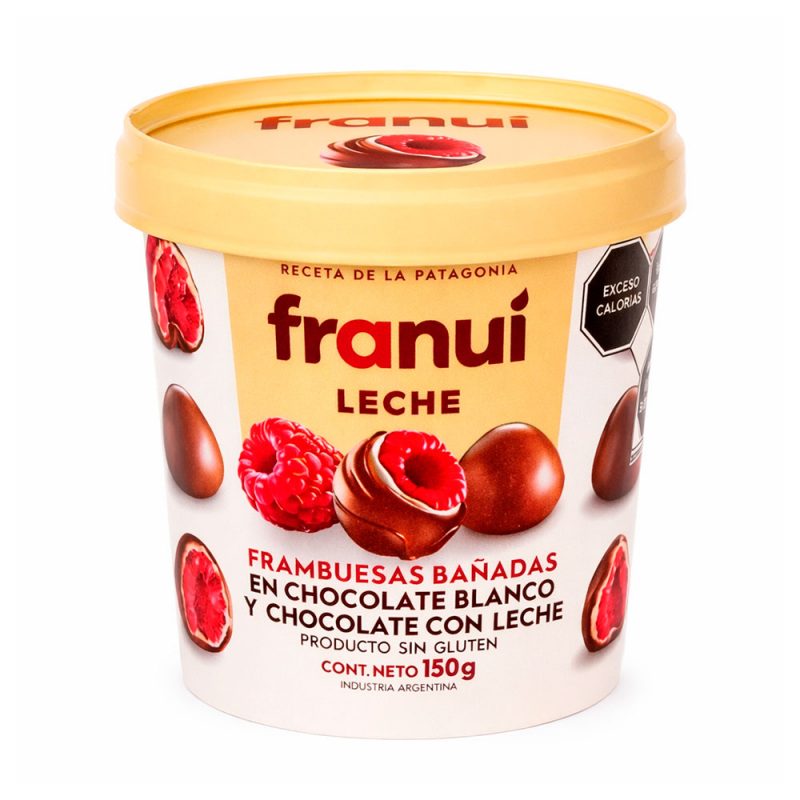 Frambuesas Congeladas Cubiertas con Chocolate con Leche, 150g