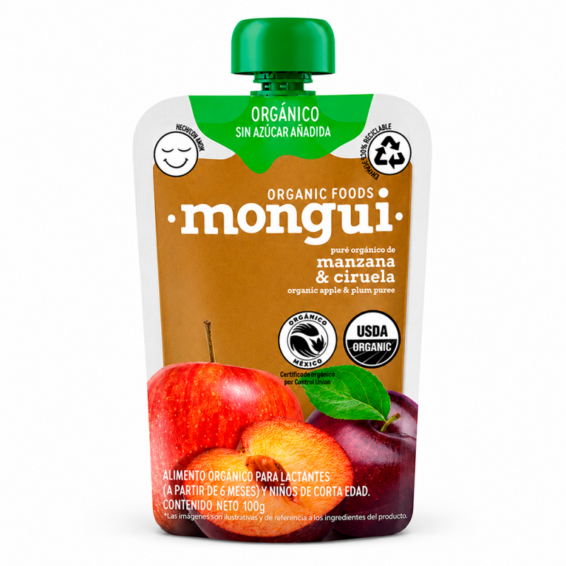 Papilla Manzana Ciruela 100% Orgánico, 100g