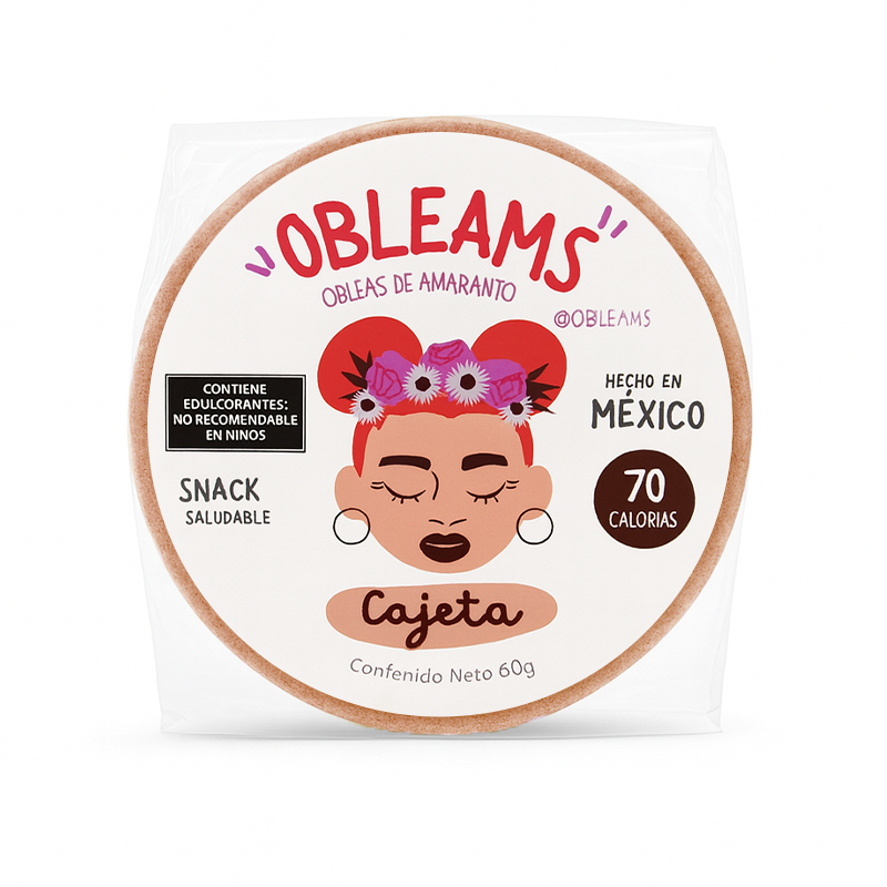 Obleas de Amaranto sabor Cajeta, 60g
