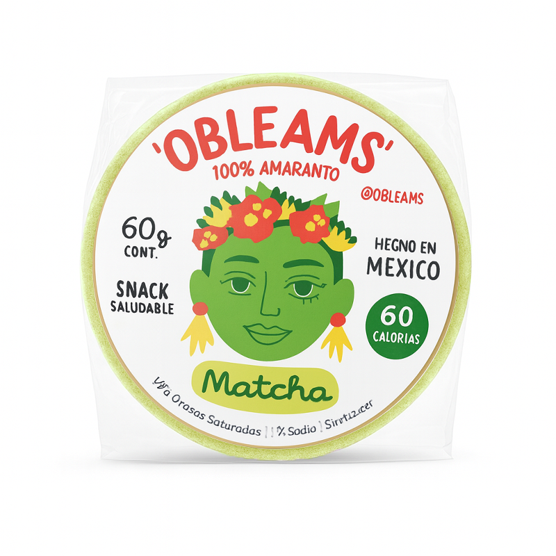 Obleas de Amaranto sabor Matcha, 60g
