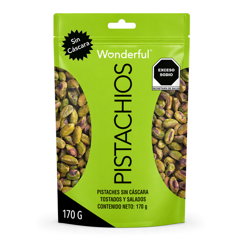 Pistachios Tostado y Salado sin cáscara, 170g