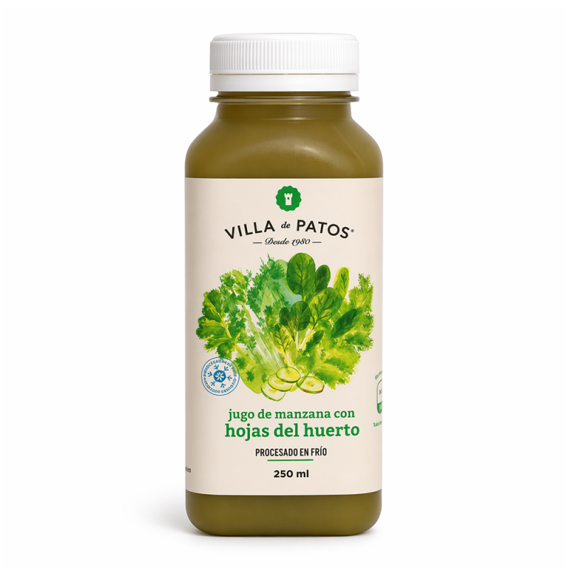 Jugo de Manzana con Hojas del Huerto, 250ml