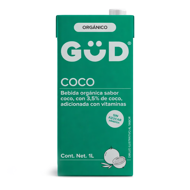 Bebida Orgánica sabor Coco sin Azúcar, 1lt
