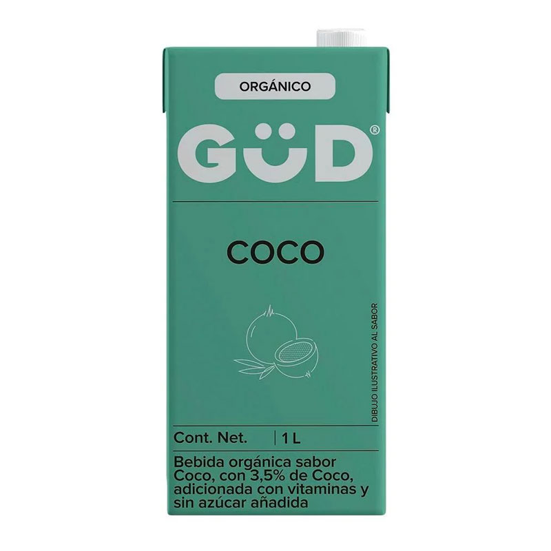 Bebida Orgánica sabor Coco sin Azúcar, 1lt