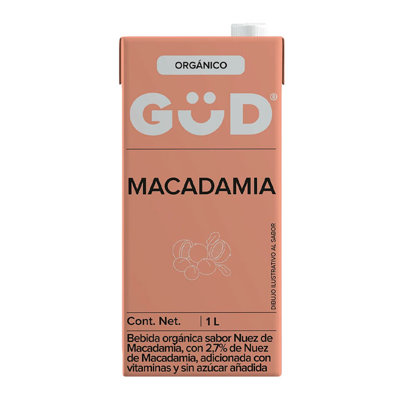 Bebida Orgánica sabor Macadamia sin Azúcar, 1lt