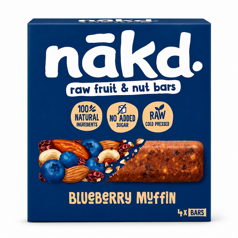 Barra de Frutos Secos y Nueces sabor Mora Azul, 4pz