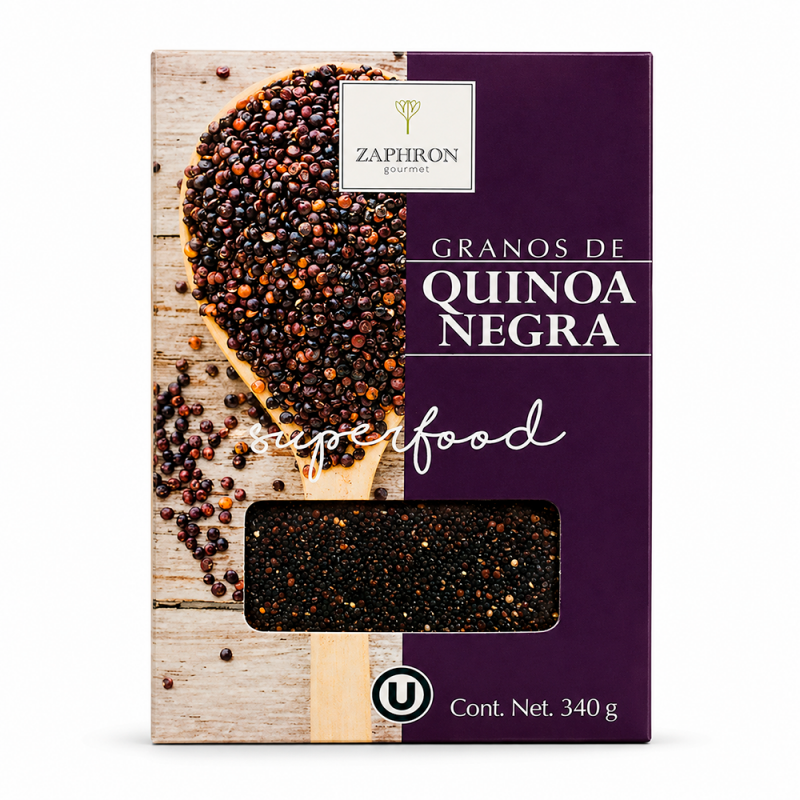 Granos de Quinoa Negra sin Gluten, 340g