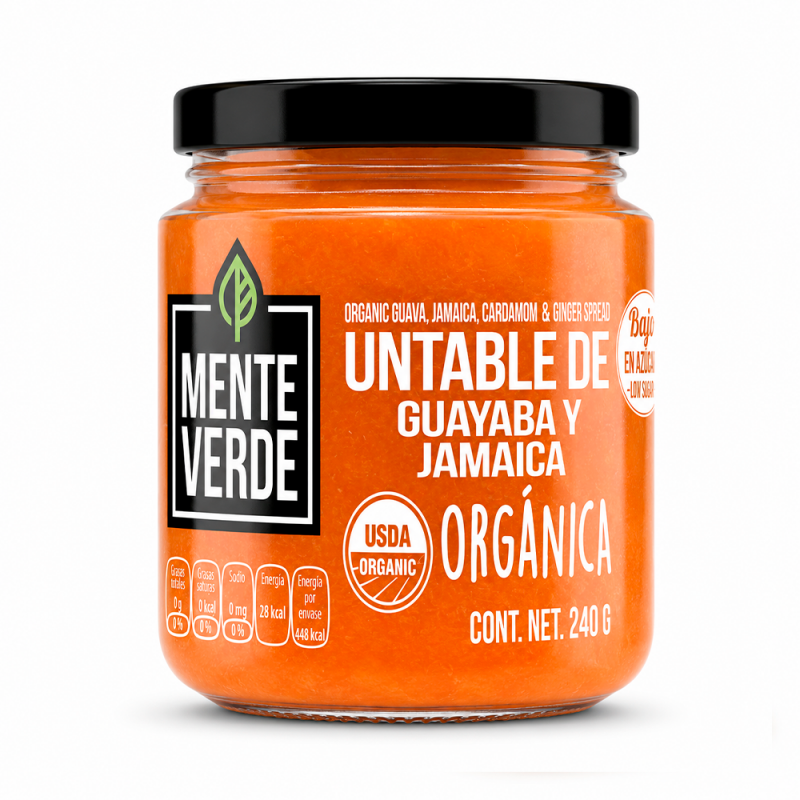 Untable de Guayaba con Jamaica y Jengibre Orgánica, 240g