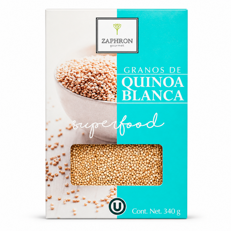 Granos de Quinoa Blanca sin Gluten, 340g