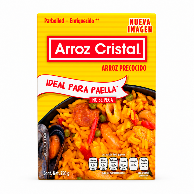 Arroz Precocido Cristal para Paella, 750g