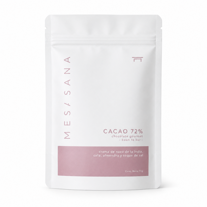 Barra Chocolate Mesa Sana 72% Cacao con Relleno Salty Coffee, 70g