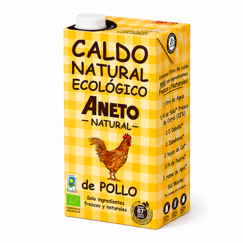 Caldo Natural Ecológico de Pollo, 1lt