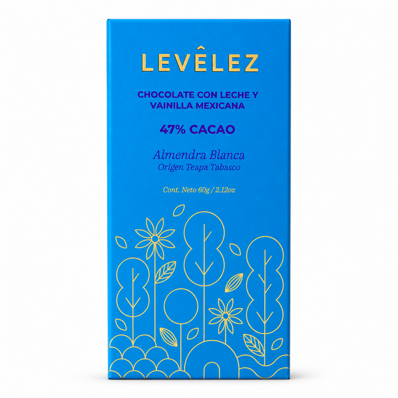 Chocolate con Leche y Vainilla Mexicana 47% Cacao, 60g