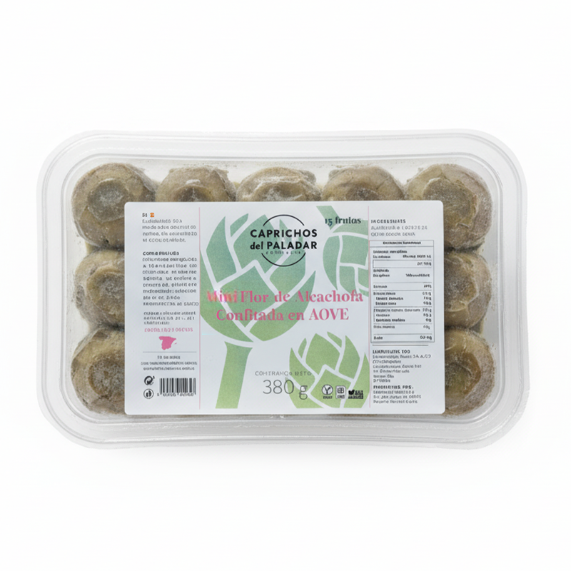 Mini Flor de Alcachofa Confitadas en Aceite de Oliva, 380gr