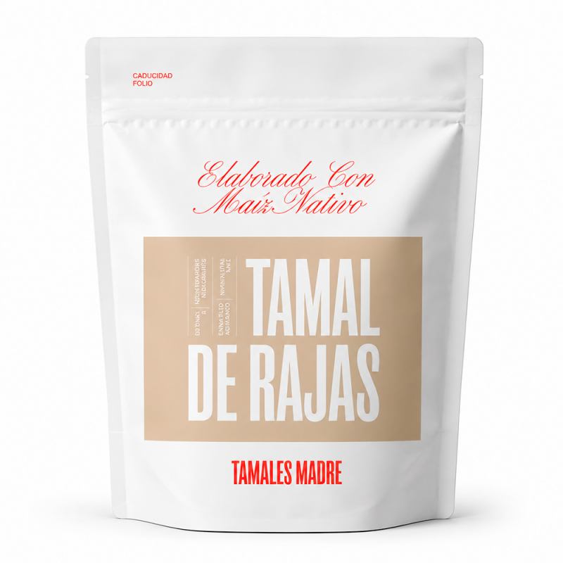 Tamal de Rajas y Queso Alpino, 4 piezas