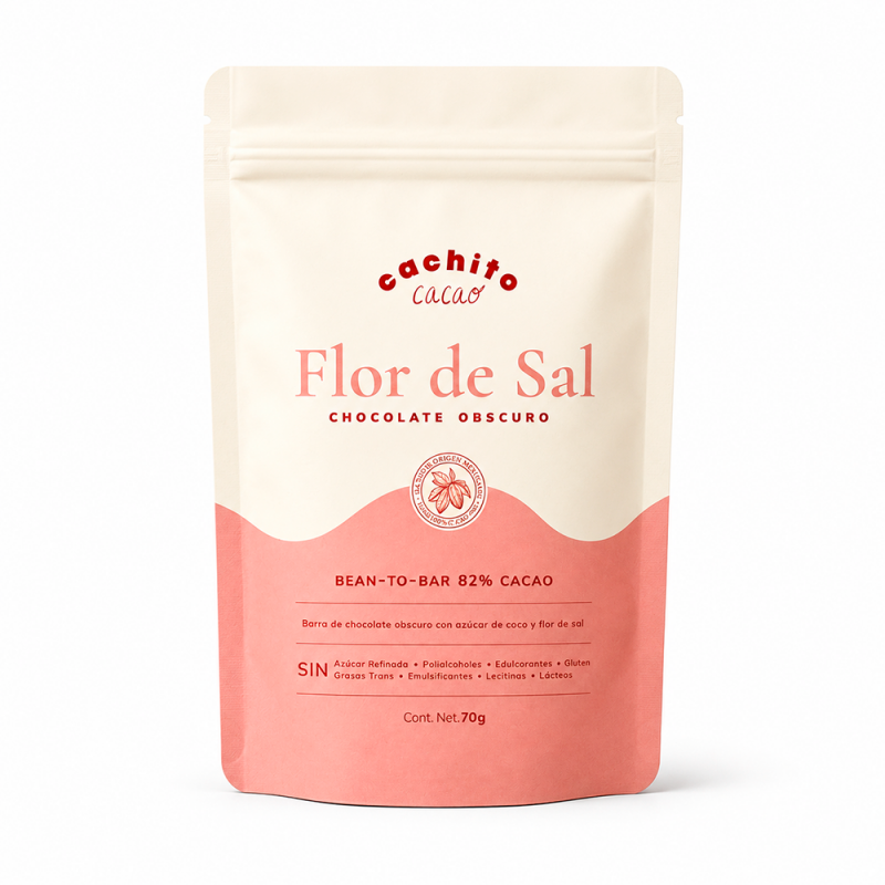 Barra Chocolate 82% con Flor de Sal, 70g