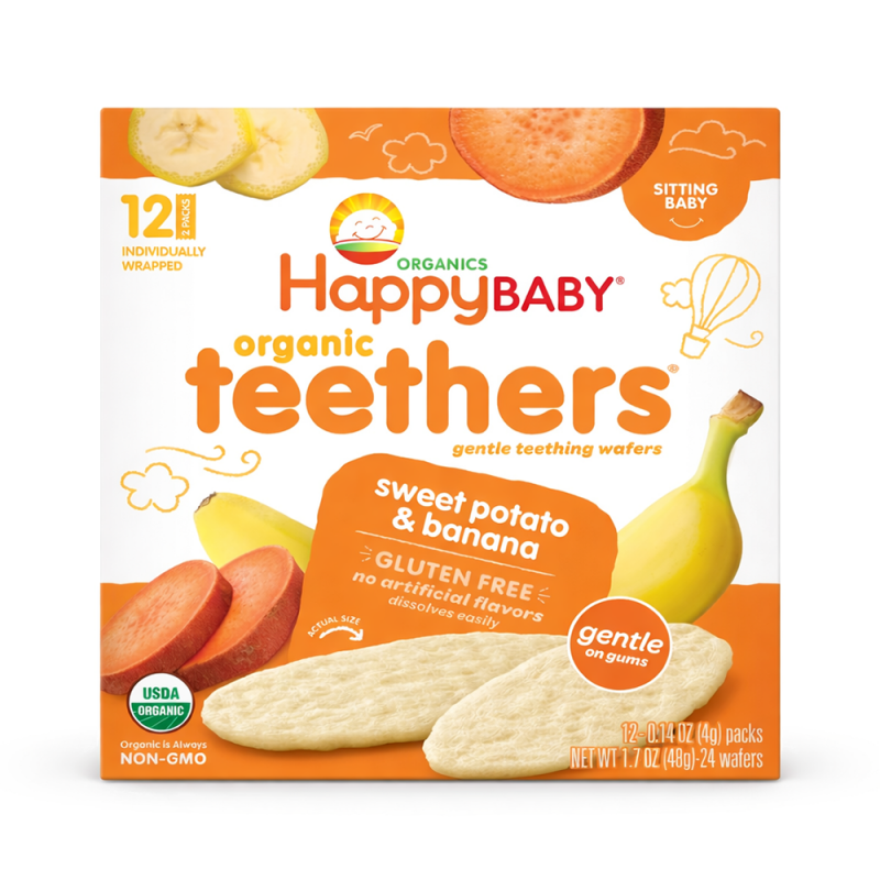 Happy Baby Obleas Suaves Orgánicas Camote y Plátano, 48g