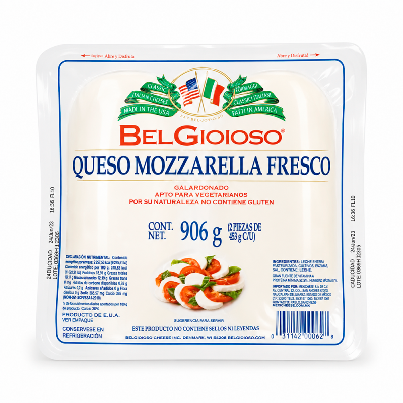 Queso Mozzarella Fresco, 906g