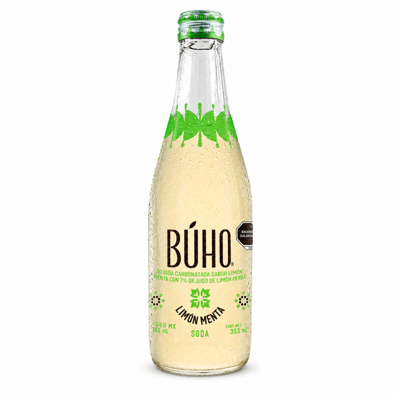 Búho Soda Limón Menta, 355ml