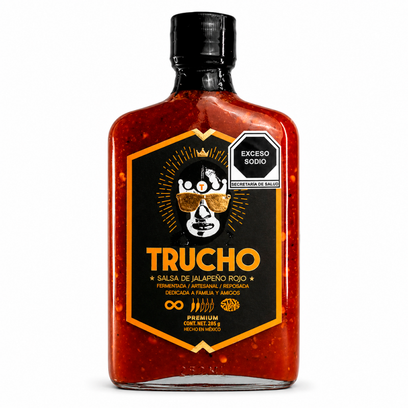 Salsa Picante Trucho de Jalapeño Rojo, 265g