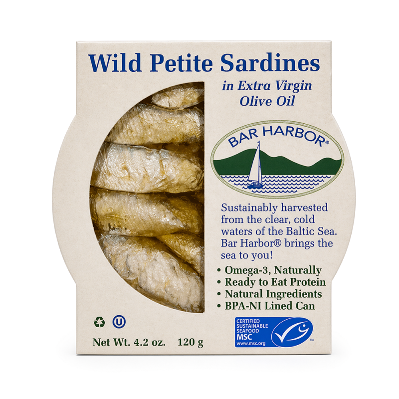 Sardinas Pequeñas Salvajes en Aceite de Oliva Virgen Extra, 120g