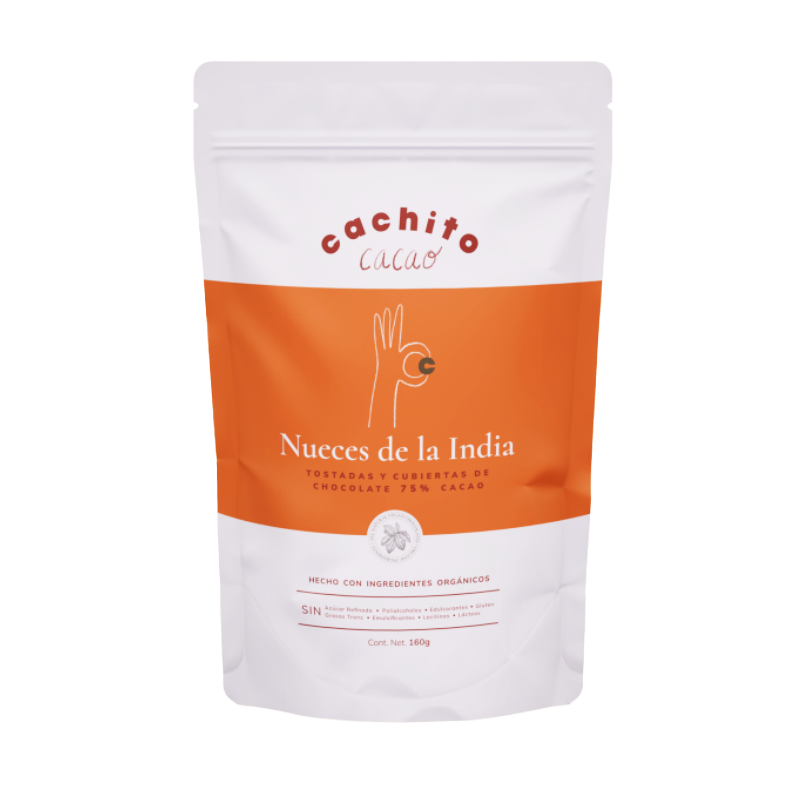 Nueces de la India Cubiertas con Chocolate 75% Cacao, 160g