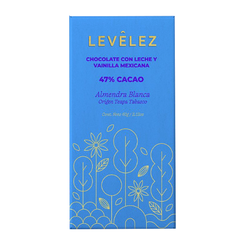 Chocolate con Leche y Vainilla Mexicana 47% Cacao, 60g