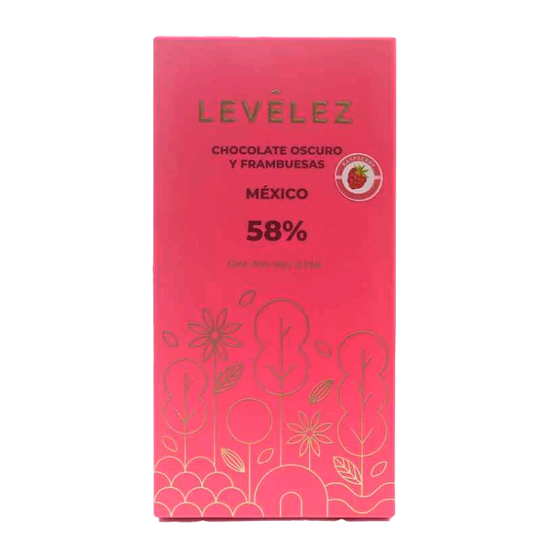 Chocolate Oscuro y Frambuesa 58%, 60g