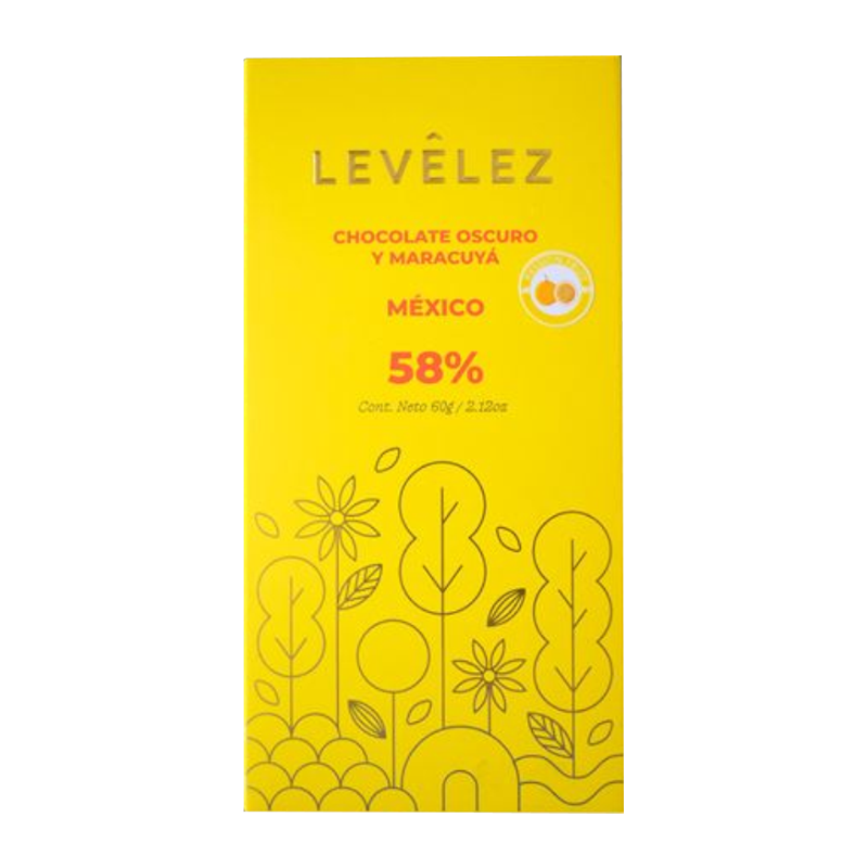 Chocolate Oscuro y Maracuyá 58%, 60g