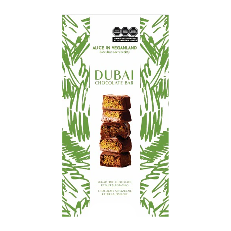 Barra de chocolate DUBAI sin Azúcar, 175g